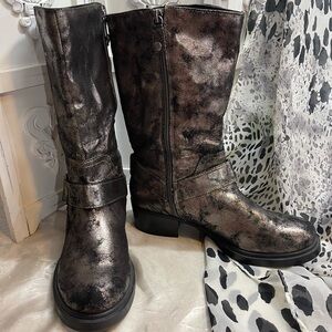 SIMPLY Vera metallic bronze midcalf boots